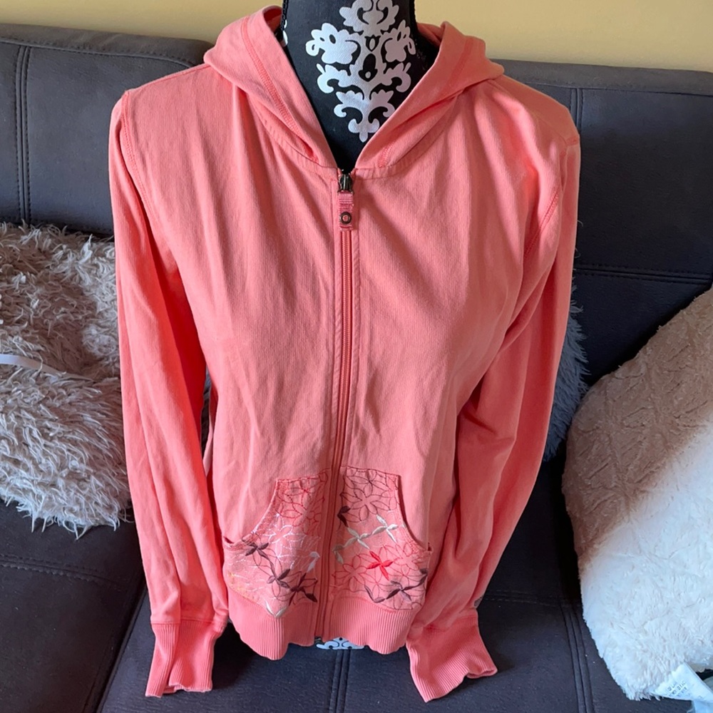 OLEG CASSINI SPORT Coral Hoodie Size Large